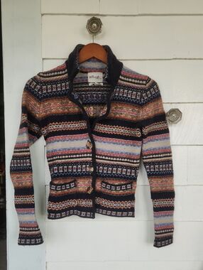 Telluride Clothing Company Lambswool Blend Multicolor Cardigan With Pockets S